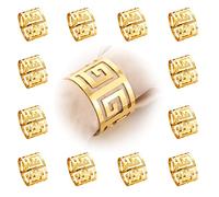 Portatovaglioli Anello 12 Pezzi, Anelli Portatovaglioli Oro e Argento Colore, Ferma Tovaglioli Natalizi Triangolo Cavo, Porta Tovaglioli da Tavola Anelli per Matrimonio Compleanno Festa (Oro B)