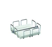 Portatovaglioli APS "Wire", distributore di tovaglioli in metallo cromato, portatovaglioli per tovaglioli 1/4 di piega, incl. pesi, 19 x 19 cm, altezza 6,5 cm, per 50 tovaglioli