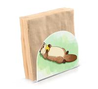 Portatovaglioli bianco acrilico carino scoiattolo marrone cartone animato per bagno, ristorante distributore di tovaglioli autoportante arredamento moderno per bagno, ristorante