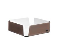 Portatovaglioli big like water satin brown white, dimensioni 21,5x21,5xH7,5 cm, peso 0,63 kg, spessore 8 mm colore marrone satinato interno bianco marrone