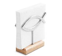 Portatovaglioli Comunione Cresima Battesimo Pesce Ichtys Argento - Napkin Holder Communion Fish Silver