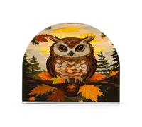 Portatovaglioli con albero seduto a forma di gufo, per tavolo, cucina, decorazione in carta acrilica, per sala da pranzo, interni, esterni, feste, vacanze, accessori