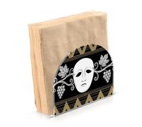 Portatovaglioli con maschera da clown triste, in acrilico nero, per feste, matrimoni, eventi, portatovaglioli e utensili, decorazione per la casa per feste, matrimoni, eventi