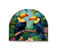 Portatovaglioli con tucani della giungla tropicale, per tavolo, cucina, decorazione in carta acrilica, per sala da pranzo, interni ed esterni, feste e vacanze