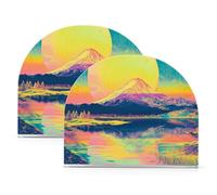 Portatovaglioli da bagno in acrilico colorato giapponese Fuji Mountain per bagno, ristorante, autoportante ponderato, decorazione per la casa per esterni, sala da pranzo, confezione da 2