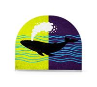 Portatovaglioli da cucina in acrilico minimalista con silhouette di balena giallo viola per bar picnic rustico autoportante dispenser di tovaglioli da tavolo decorazione per la casa per bar picnic