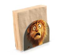 Portatovaglioli da esterno in acrilico divertente con paura del leone, per esterni, sala da pranzo, portatovaglioli autoportante per tavolo, decorazione per la casa per esterni, sala da pranzo