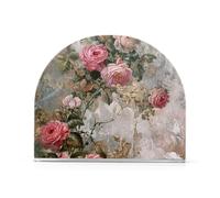 Portatovaglioli da ristorante in acrilico con rosa bianca pesca, per esterni, sala da pranzo, autoportante, con peso, decorazione per la casa per bagno, ristorante