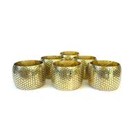 Portatovaglioli da Tavola Dorati con Motivi Geometrici - Set di 10 Eleganti Portatovaglioli per la Decorazione della Tavola - Set di 10 Pezzi Robusti Ideali per Natale (10)