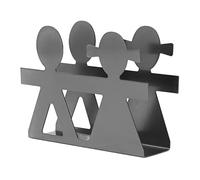 Portatovaglioli da Tavola in Metallo Verticale con Design Intagliato - Elegante e Robusto, Facile da Pulire per Uso Domestico e Ristorazione (Argento Nero)