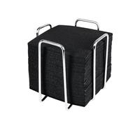 Portatovaglioli da Tavolo in Metallo 12x12 cm Tovaglioli Cocktail Nero o Argento