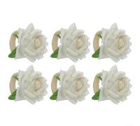 Portatovaglioli decorativi a tema floreale, perfetti per qualsiasi incontro o evento (bianco)