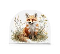 Portatovaglioli di carta acrilica bianca con volpe dei cartoni animati per esterni sala da pranzo portatovaglioli autoportanti per stoffa decorazione della casa all'aperto sala da pranzo 1