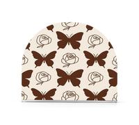 Portatovaglioli di carta acrilica con farfalla marrone alla moda per tavolo, portatovaglioli autoportanti da cucina per decorazione domestica in stoffa per tavolo, cucina