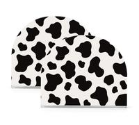 Portatovaglioli di carta acrilica nera bianca con stampa mucca per tavolo, cucina autoportante tovagliolo e portautensili Home Decor