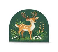 Portatovaglioli di carta acrilica verde con cervo dei cartoni animati per bar da picnic rustici portatovaglioli autoportanti per tavoli decorazioni per la casa Picnic Bar Rustico Confezione