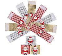 Portatovaglioli di Natalizi Anello Portatovagliolo Portatovaglioli di Babbo Natale Anelli per Tovaglioli per Decorazioni della Tavola di Natale 12 Pezzi (3 Colori)