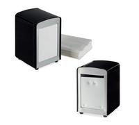 2X Portatovaglioli da Bar, retrò, Salviette Piccole, per Gelaterie, caffè, Bistro, HxLxP: 15x9,5x11, Nero