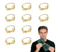 Portatovaglioli dorati per Ramadan - Set da 10 pezzi per decorazioni di tavola - Adatti per cene festive e eventi di Ramadan, materiali resistenti e sicuri, ideale per cene familiari e feste