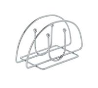 Portatovaglioli in acciaio cromato, forma semicircolare, design verticale, ideale per mantenere i tovaglioli organizzati e a portata di mano.