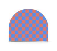 Portatovaglioli in acrilico a scacchiera blu-arancione per bagno, ristorante, autoportante, decorazione per la casa per bagno, ristorante