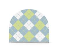 Portatovaglioli in acrilico a scacchiera blu-verde per ristorante per picnic bar rustico autoportante portatovaglioli per cucina decorazione domestica per feste, matrimoni, eventi