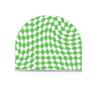 Portatovaglioli in acrilico a scacchiera intrecciata verde e bianco quadrato per bar da picnic rustico autoportante portatovaglioli per tavoli decorazione domestica per picnic bar rustico