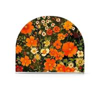 Portatovaglioli in acrilico acrilico con fiori arancioni per feste, matrimoni, eventi, autoportante, per la decorazione della casa di carta, per picnic, bar, rustico