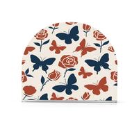 Portatovaglioli in acrilico alla moda blu navy avorio farfalla fiore acrilico per esterni, sala da pranzo autoportante dispenser tovagliolo da tavolo decorazione per la casa per tavolo, cucina