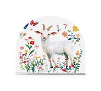 Portatovaglioli in acrilico bianco a forma di capra in stile cartone animato per feste, matrimoni, eventi, distributore di tovaglioli autoportante per ristorante, decorazione della casa per feste