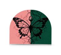 Portatovaglioli in acrilico bianco con silhouette a farfalla rosa verde per bar da picnic rustico portatovaglioli autoportante per bagno decorazione domestica Picnic Bar Rustico 2Pack
