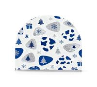 Portatovaglioli in acrilico blu e argento con stampa di pelliccia di mucca natalizia oro per tavolo, cucina autoportante asciugamano e portatovaglioli decorazione domestica per tavolo, cucina