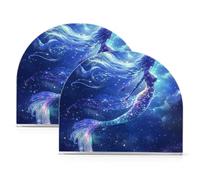 Portatovaglioli in acrilico blu sirena estetica per tavolo, cucina autoportante portatovaglioli di carta decorazione domestica