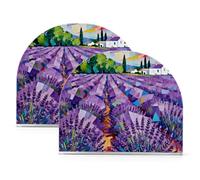 Portatovaglioli in acrilico con cactus astratto lavanda estate provenza per feste, matrimoni, eventi, autoportante da tavolo, decorazione per la casa per cocktail in fattoria, confezione da 2