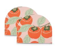 Portatovaglioli in acrilico con frutta giapponese arancione cachi per feste, matrimoni, eventi, autoportante, decorazione per la casa per cocktail in fattoria, confezione da 2