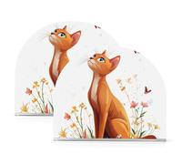 Portatovaglioli in acrilico con gatti abissini carini cartoni animati da bagno per casa colonica cocktail autoportante portatovaglioli per tavoli decorazioni per la casa