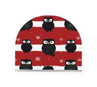 Portatovaglioli in acrilico con gufo nero Buffalo Plaid fiocchi di neve natalizi per esterni, sala da pranzo portatovaglioli autoportante con peso decorazione per la casa per picnic Bar Rustico