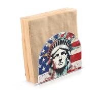 Portatovaglioli in acrilico con ritratto patriottico della libertà per tavolo, portatovaglioli autoportanti per cucina decorazione domestica per tavolo, cucina