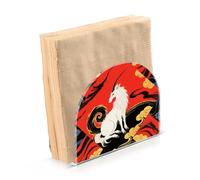 Portatovaglioli in acrilico dorato con capra rossa e blu giapponese per bar da picnic Dispenser di tovaglioli indipendente rustico ristorante decorazione per la casa per Picnic Bar Rustico