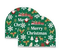 Portatovaglioli in acrilico moderno con fiocco di neve di Natale verde oro bianco per fattoria cocktail freestanding portatovaglioli set decorazione per la casa per bagno, ristorante, confezione da 2