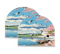 Portatovaglioli in acrilico moderno con gru in stile giapponese Fuji per bagno, ristorante autoportante portatovaglioli per la decorazione della casa di carta