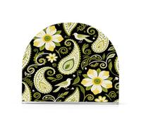 Portatovaglioli in acrilico nero con motivo cachemire verde oliva per feste, matrimoni, eventi, autoportante, decorazione per la casa, feste, matrimoni, eventi, confezione da 2