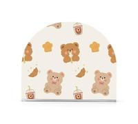 Portatovaglioli in acrilico quadrato con orso marrone in stile cartone animato per casa colonica Cocktail autoportante Dispenser tovagliolo ristorante decorazione domestica per bagno, ristorante