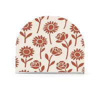 Portatovaglioli in acrilico rosso e crema con girasole e rosa per bagno, per feste, matrimoni, eventi, autoportanti per tovaglioli di stoffa, decorazioni per la casa per cocktail in fattoria