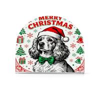 Portatovaglioli in acrilico verde con cane Merry Christmas per esterni, sala da pranzo, portatovaglioli autoportante con peso, decorazione per la casa per esterni, sala da pranzo, 1 confezione