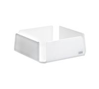 Portatovaglioli in cristallo acrilico big like , dimensioni 21,5x21,5xH7,5 cm, peso 0,63 kg, spessore 8 mm colore Bianco satinato interno bianco bianco satinato