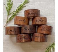 Portatovaglioli In Legno Inciso Personalizzato, Portatovaglioli Con Nome Personalizzato For Matrimonio, Portatovaglioli In Legno Fatti A Mano For La Decorazione Della Casa E Della Cucina(50pcs)