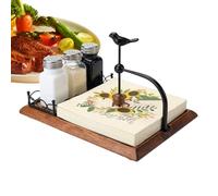 Portatovaglioli in legno per il tavolo | Macinasale rustico con design a uccelli per la conservazione, supporto per tovaglioli da tavolo e asciugamani, per casa, soggiorno, cucina, bar, ristorante