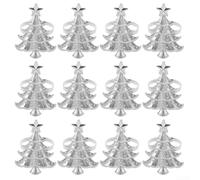 Portatovaglioli in metallo con albero di Natale e stelle, per elevare la decorazione della tavola e presentare tovaglioli per feste e feste (bianco)