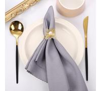 Portatovaglioli in metallo con elegante design a forma di fiore con perle cave, per aggiornare il tuo matrimonio, per feste o tavolo da pranzo (E)